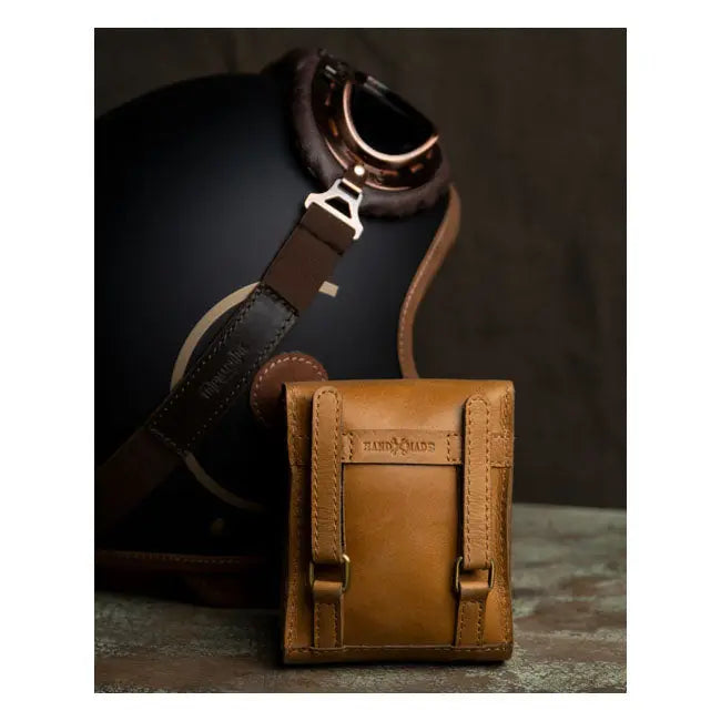 Trip Machine Universal Trooper Helmet Bag Vintage Tan - FREE UK Shipping, FREE 365 Day Returns | Moto Central