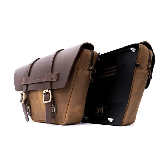 Trip Machine Universal Wingman Side Panel Bag Set Tobacco Brown - FREE UK Shipping, FREE 365 Day Returns | Moto Central