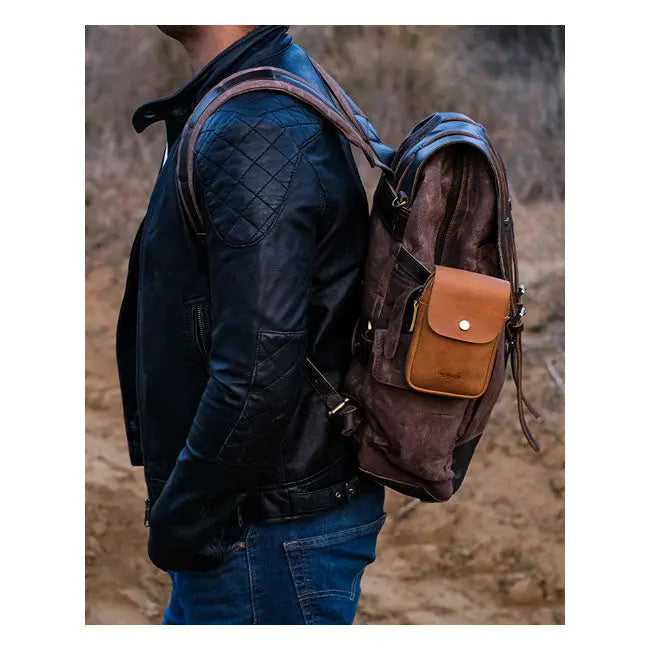 Trip Machine Utility Pouch Vintage Tan - FREE UK Shipping, FREE 365 Day Returns | Moto Central