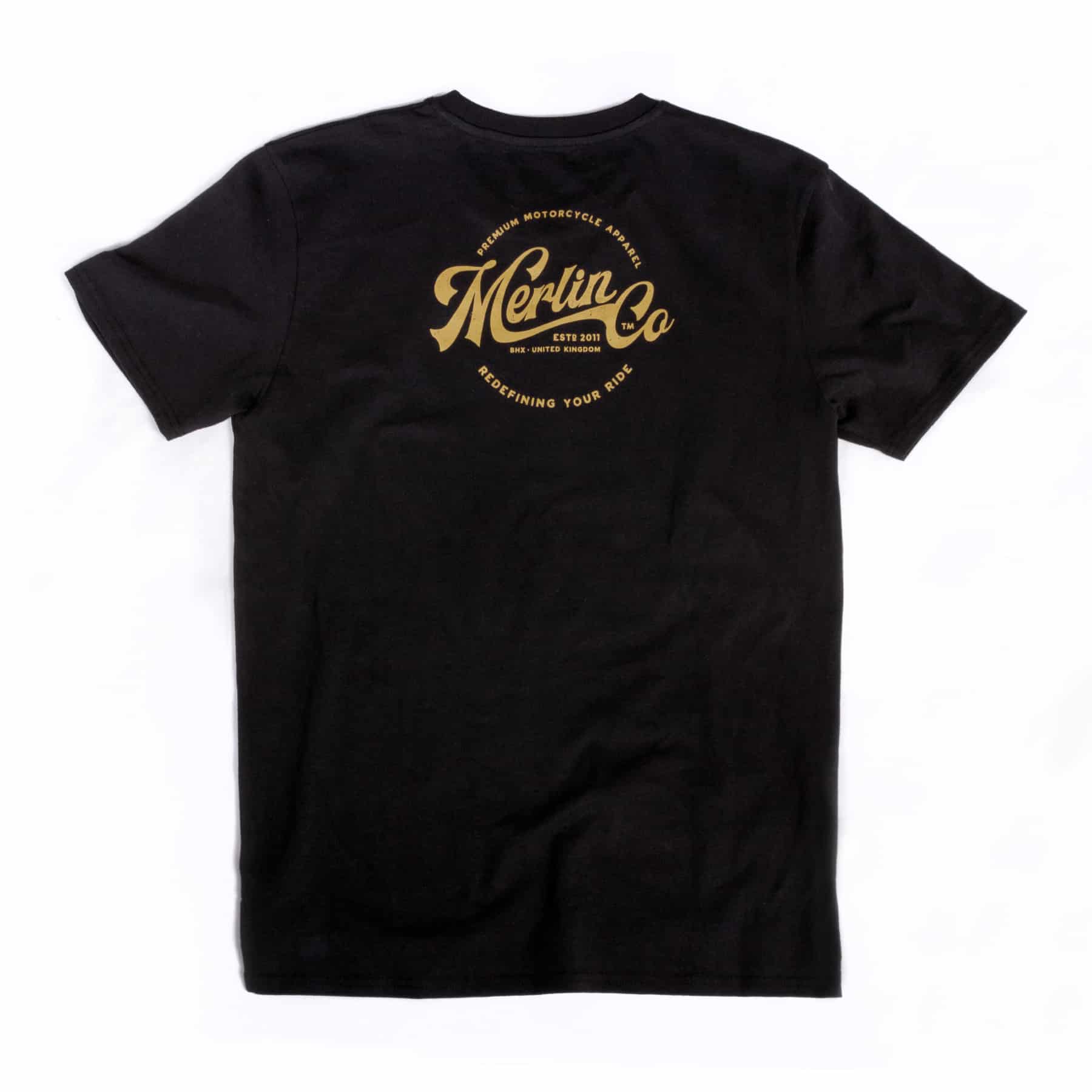 Merlin Truro Signature Tee Black FREE UK Delivery, FREE 365 Day Returns | Moto Central
