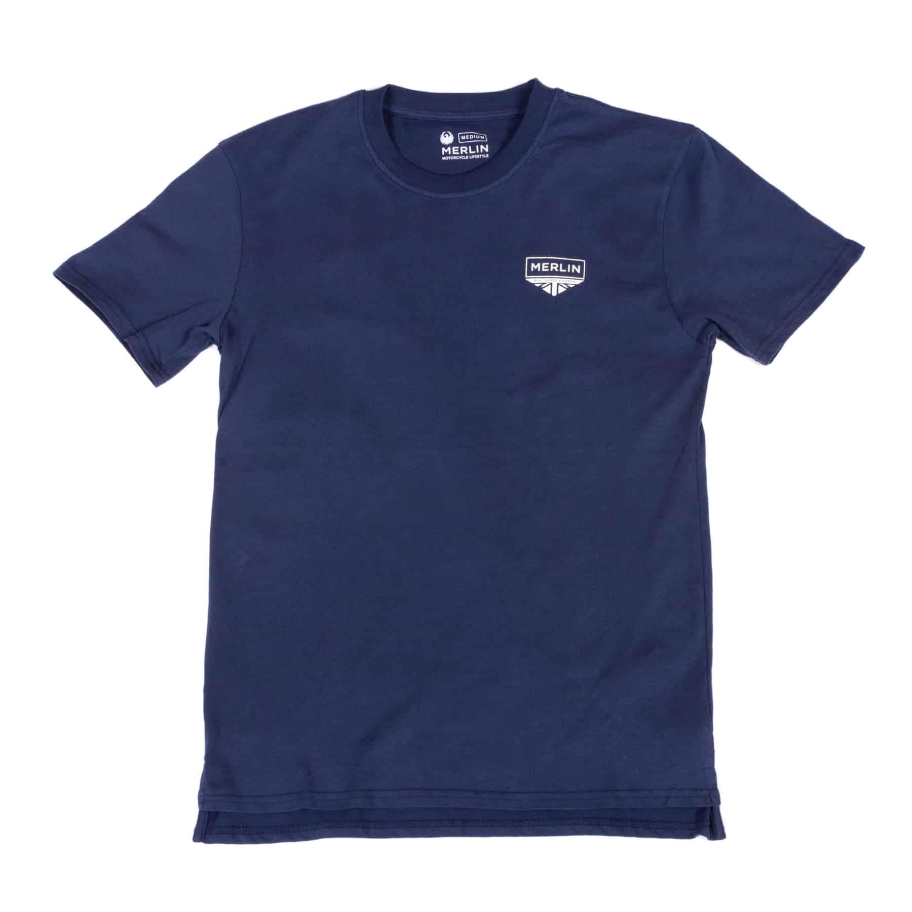 Merlin Truro Signature Tee Navy FREE UK Delivery, FREE 365 Day Returns | Moto Central