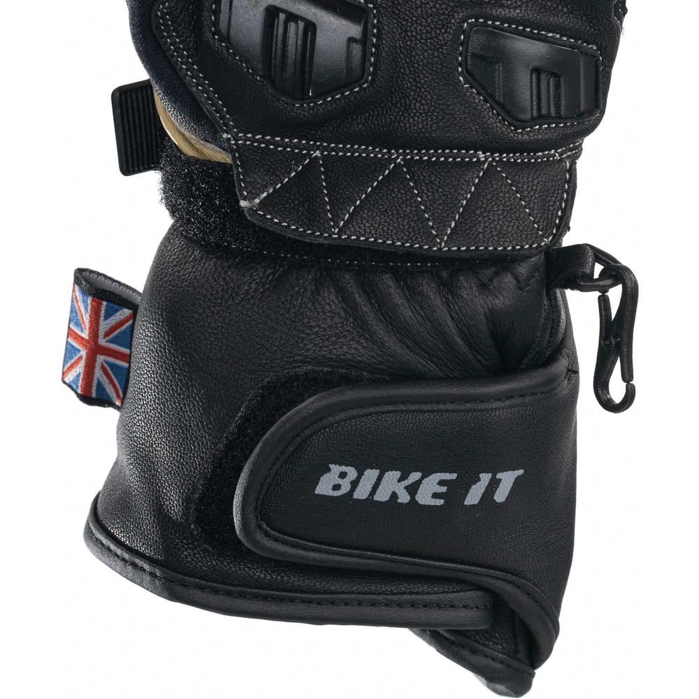 Bike It Ultimate Track UTG Leather Gloves Black