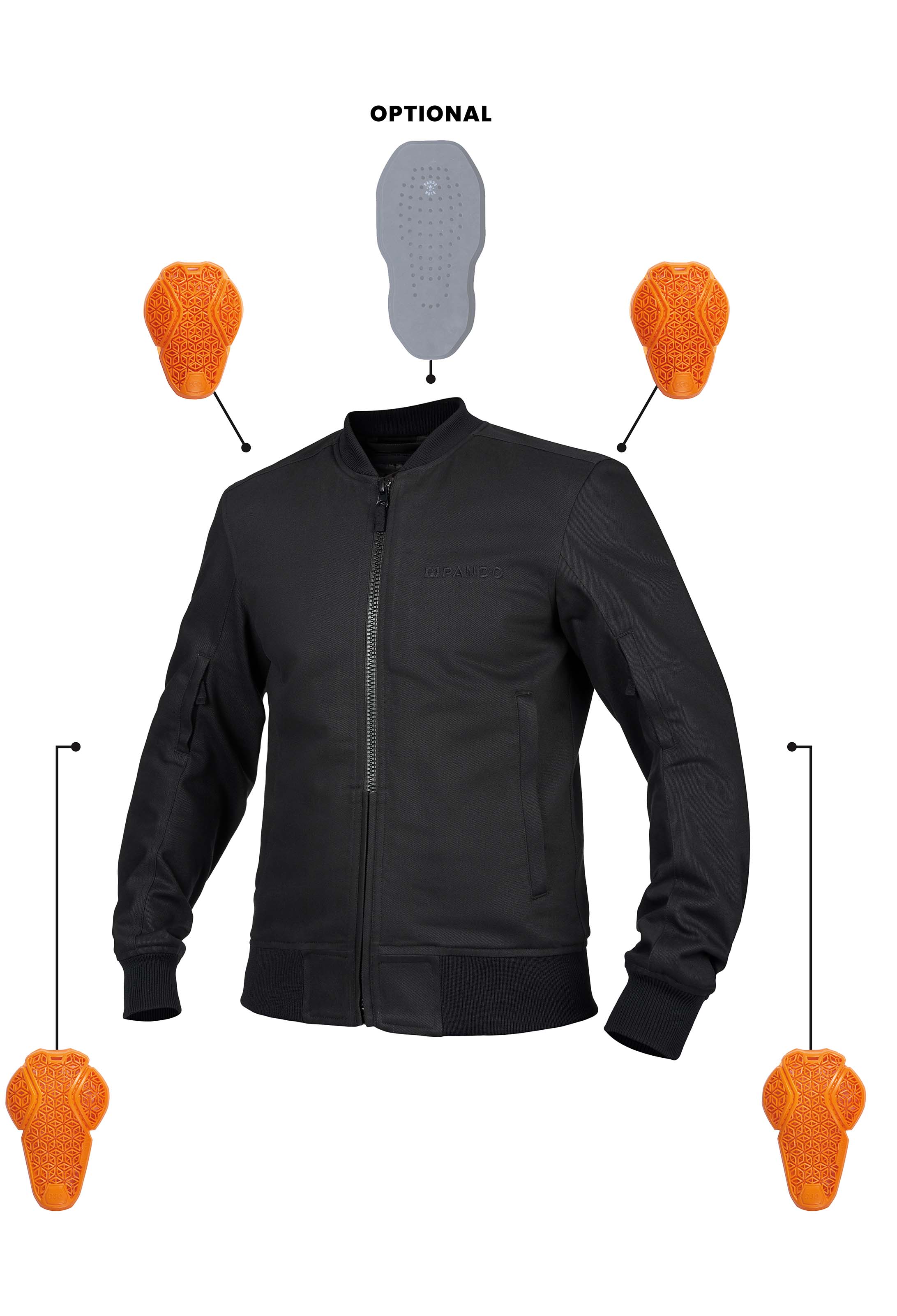 Pando Moto Ventura AA Textile Jacket Black FREE UK Delivery, FREE 365 Day Returns | Moto Central
