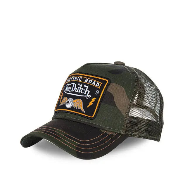 Von Dutch Heritage Cap Square Patch Camo  - FREE UK Shipping, FREE 365 Day Returns | Moto Central