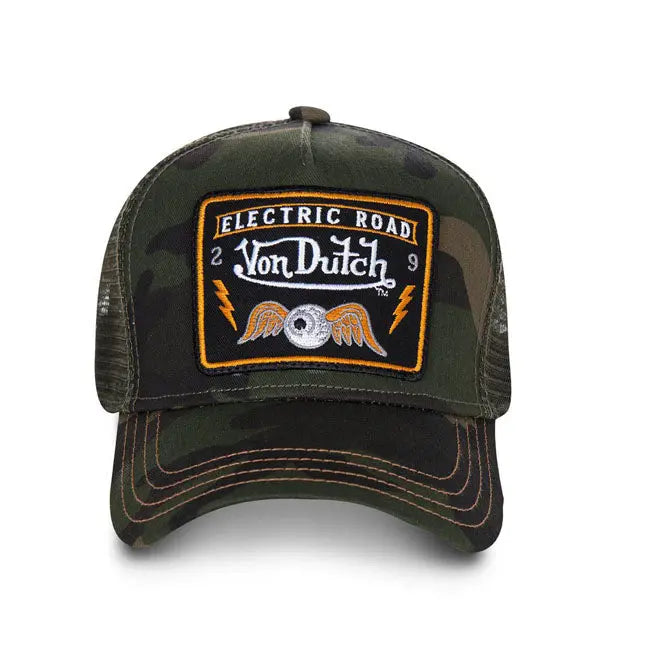 Von Dutch Heritage Cap Square Patch Camo - FREE UK Shipping, FREE 365 Day Returns | Moto Central
