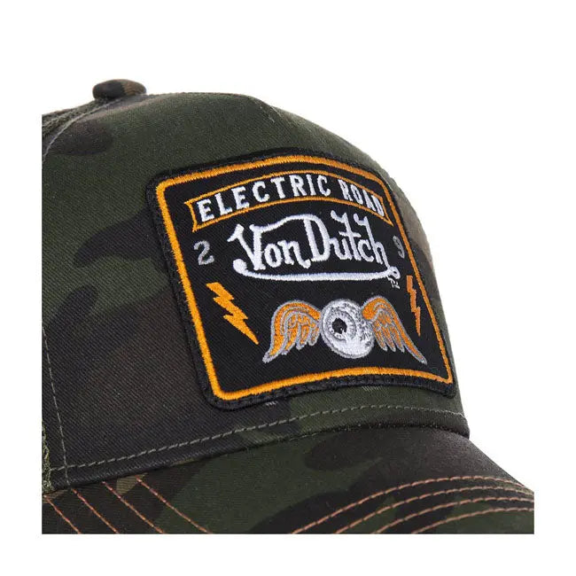 Von Dutch Heritage Cap Square Patch Camo - FREE UK Shipping, FREE 365 Day Returns | Moto Central