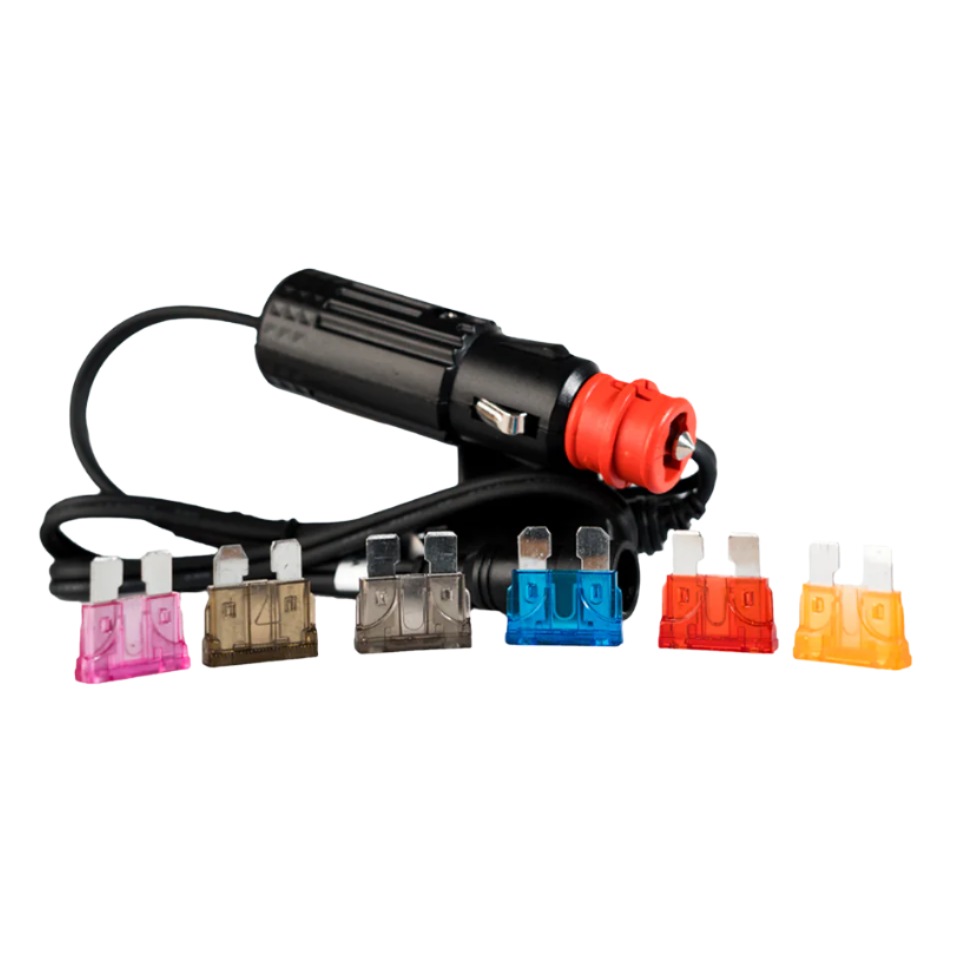Keis Cigarette Lighter / DIN Power Supply Lead - lead with assorted replacement fuses