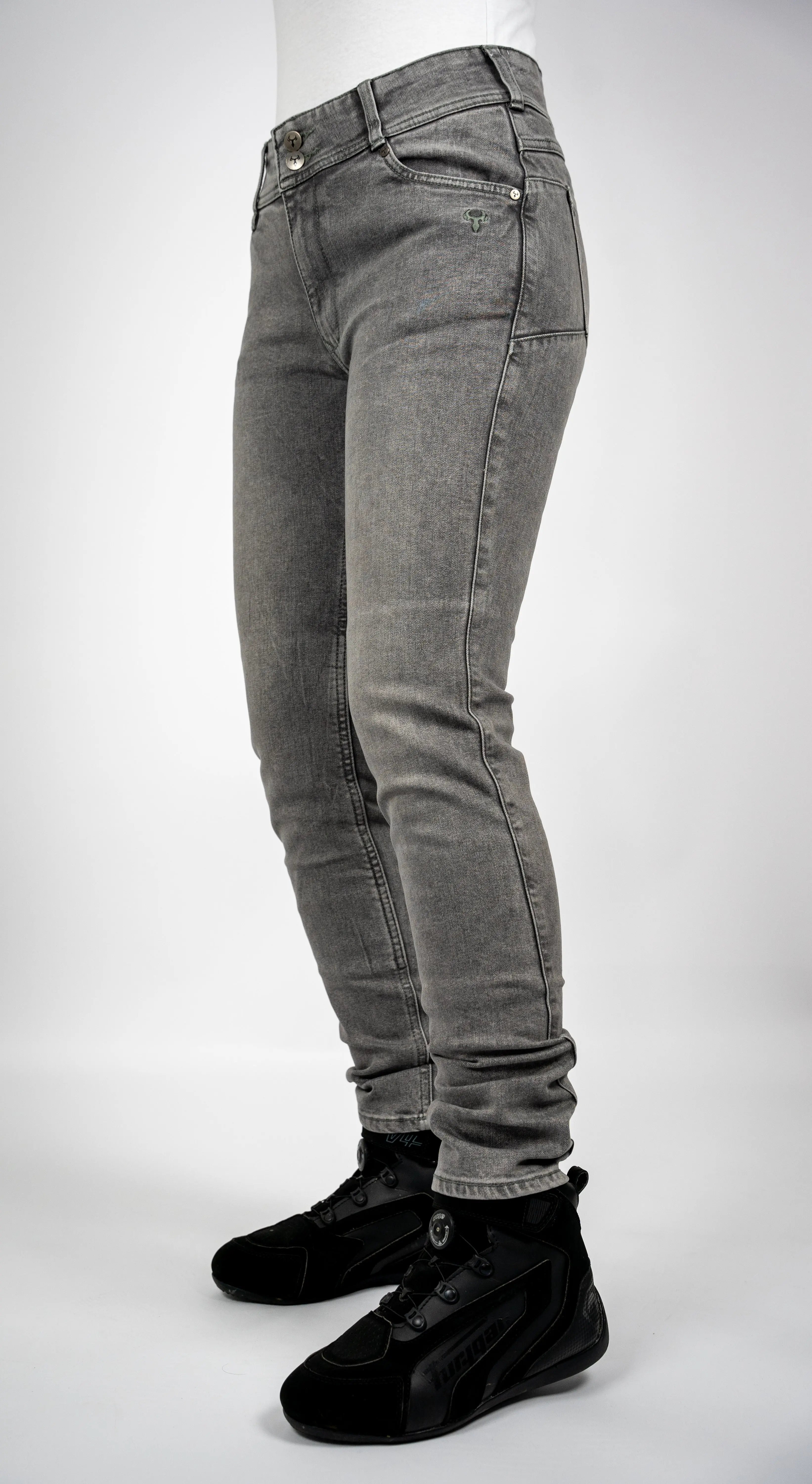 Bull-it Willow Ladies Slim Fit Denim Jeans Grey - FREE UK Shipping, FREE 365 Day Returns | Moto Central