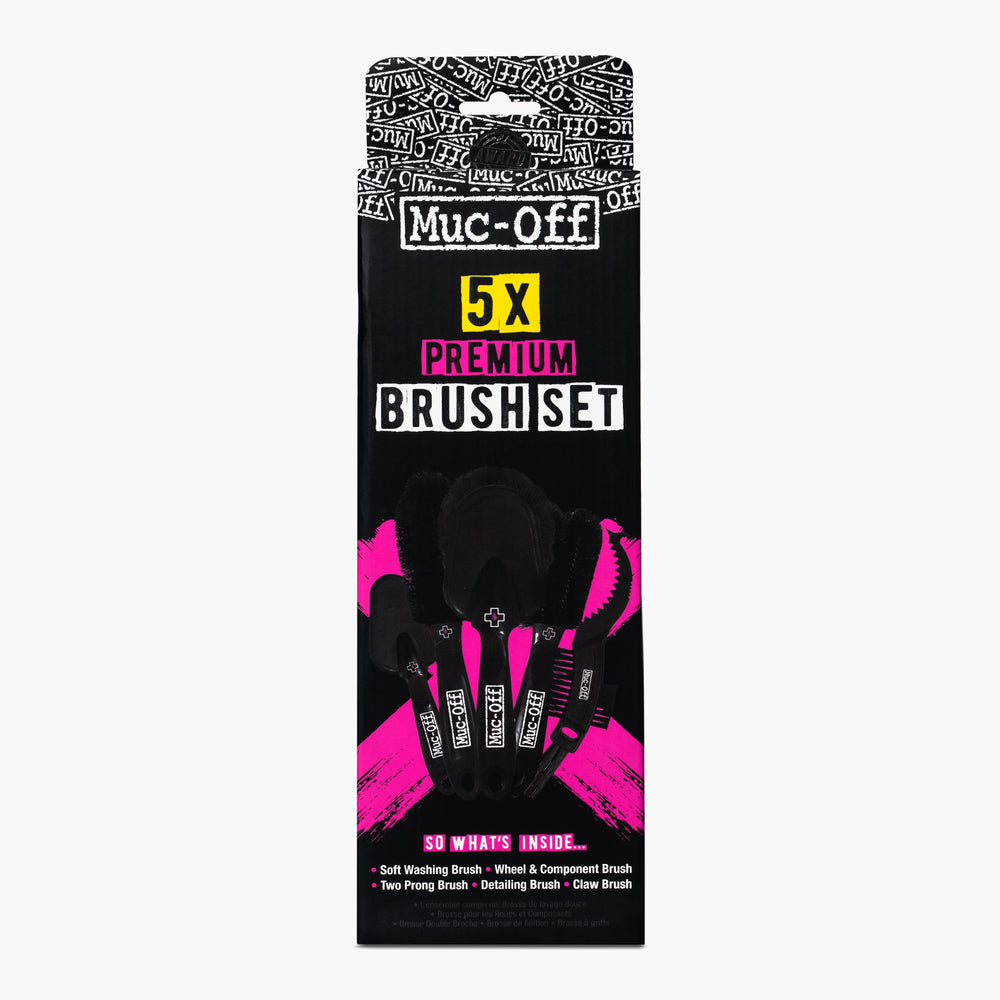 Muc-Off Premium Cleaning Brush Set Black - Pack Of 5