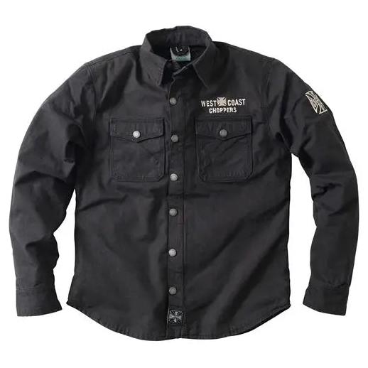 West Coast Choppers Forged Riding Shirt Black - front view