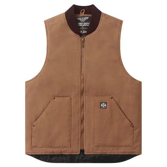 West Coast Choppers Heavy Duty Work Vest Frontier Brown - front view
