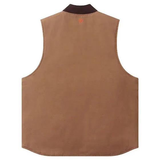 West Coast Choppers Heavy Duty Work Vest Frontier Brown - rear view