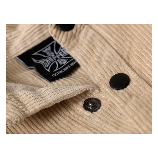 West Coast Choppers Hill Country Cord Shirt Sand - FREE UK Shipping, FREE 365 Day Returns | Moto Central