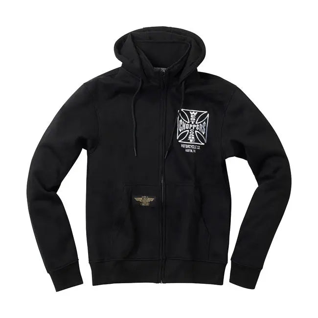 West Coast Choppers OG ATX Zip Hoodie Black - FREE UK Shipping, FREE 365 Day Returns | Moto Central