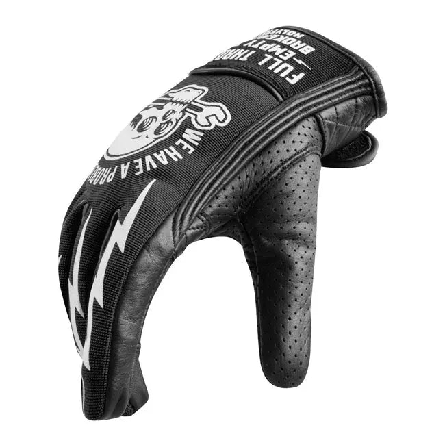 Holy Freedom Tools Leather & Textile Gloves Black / White  - FREE UK Shipping, FREE 365 Day Returns | Moto Central