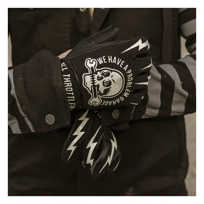 Holy Freedom Tools Leather & Textile Gloves Black / White  - FREE UK Shipping, FREE 365 Day Returns | Moto Central