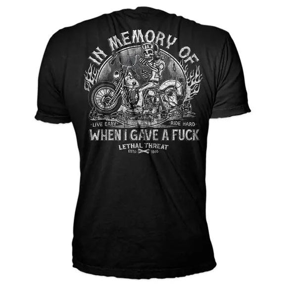 Lethal Threat In Memory T-Shirt Black / White — rear view