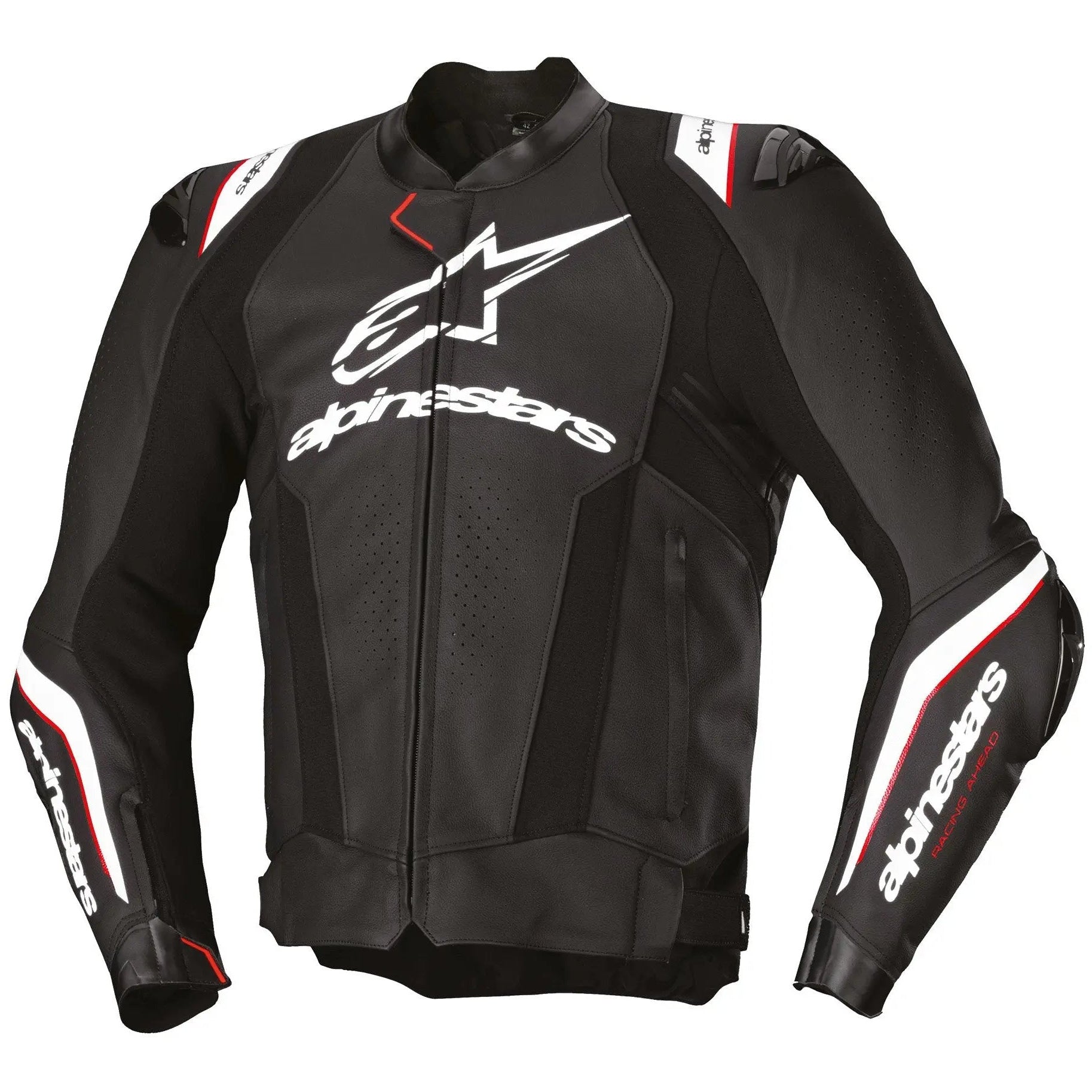 Alpinestars Missile V3 Ignition Leather Jacket Black / White, front view
