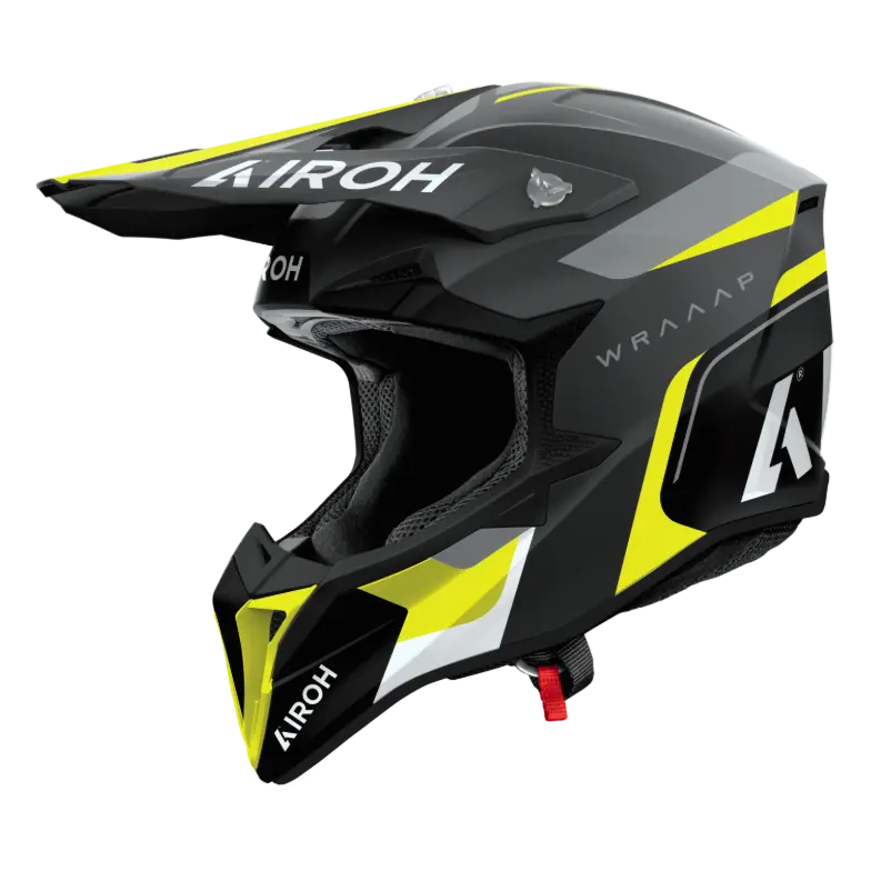Airoh Wraaap Conquer Matt Yellow motocross helmet - side view