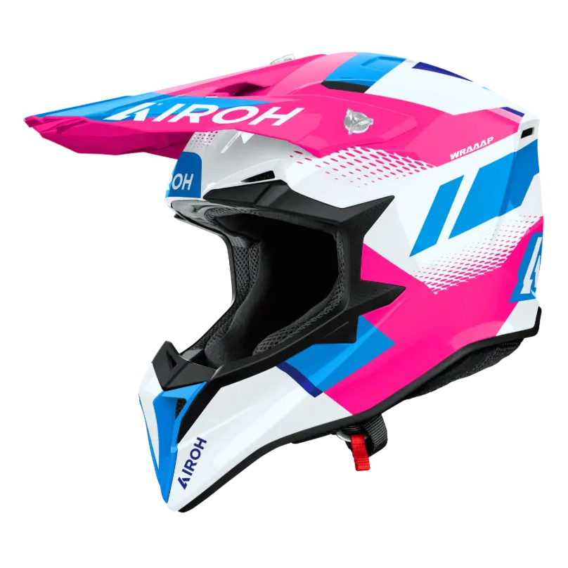 Airoh Wraaap Vision Gloss Pink motocross helmet - side view