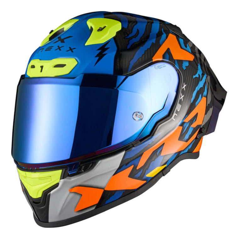 Nexx X.R3R Ziger Orange / Blue - FREE UK Delivery, FREE 365 Day Returns | Moto Central