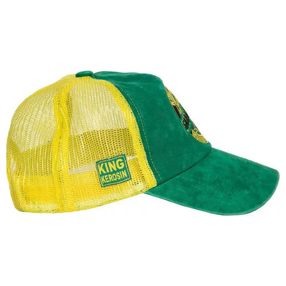 King Kerosin Garage Built Cap Green / Yellow — side view