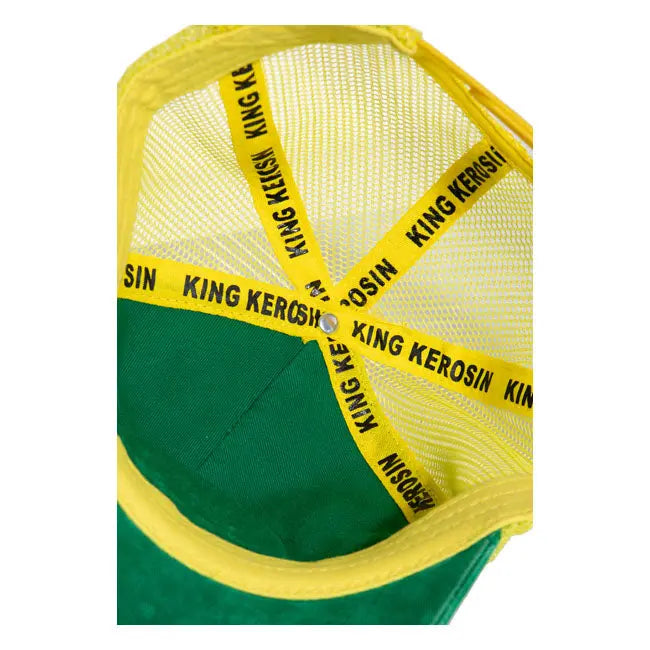 King Kerosin Garage Built Cap Green / Yellow - FREE UK Shipping, FREE 365 Day Returns | Moto Central