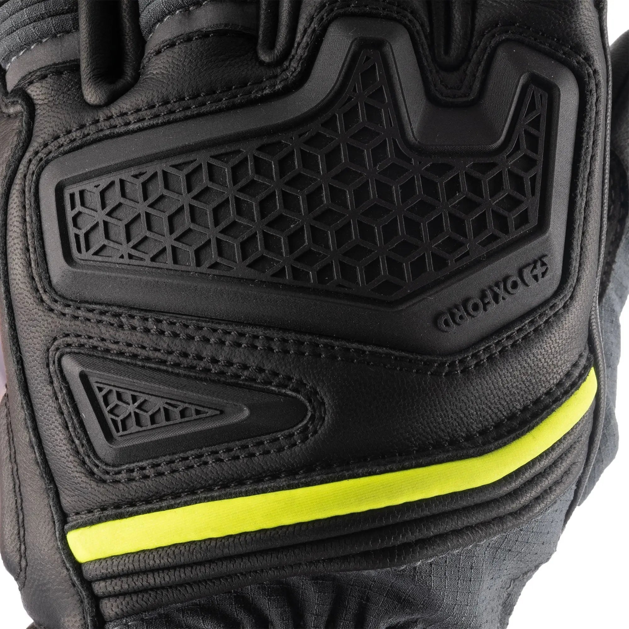 Oxford Vancouver 2.0 D2D Leather & Textile Gloves Black / Green / Yellow - FREE UK Shipping, FREE 365 Day Returns | Moto Central