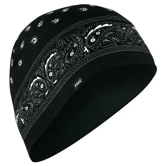 ZAN Headgear Helmet Beanie Sportflexr Black Paisley, side view