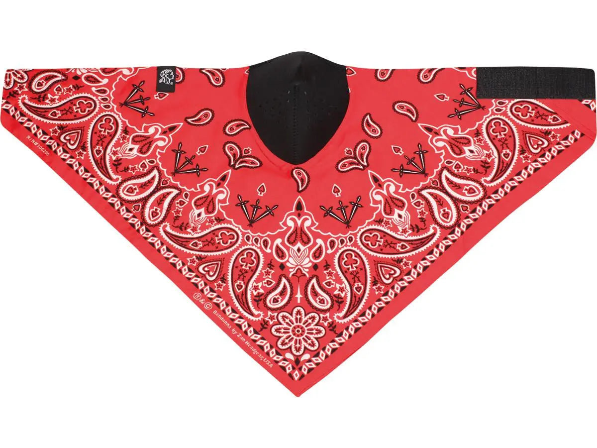 Zan Headgear Neoprene Cotton Neodanna Red Paisley - FREE UK Shipping, FREE 365 Day Returns | Moto Central