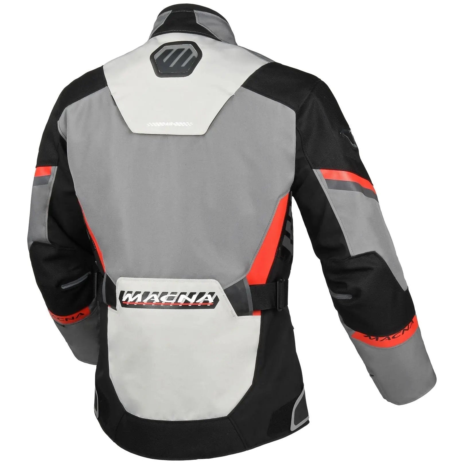 Macna Zastra Ladies Textile Jacket Grey / Black / Red — rear view