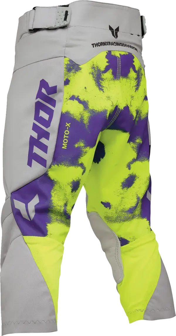 Thor Launchmode Bleach Youth MX Textile Trouser Acid Yellow / Grey / Purple - FREE UK Shipping, FREE 365 Day Returns | Moto Central