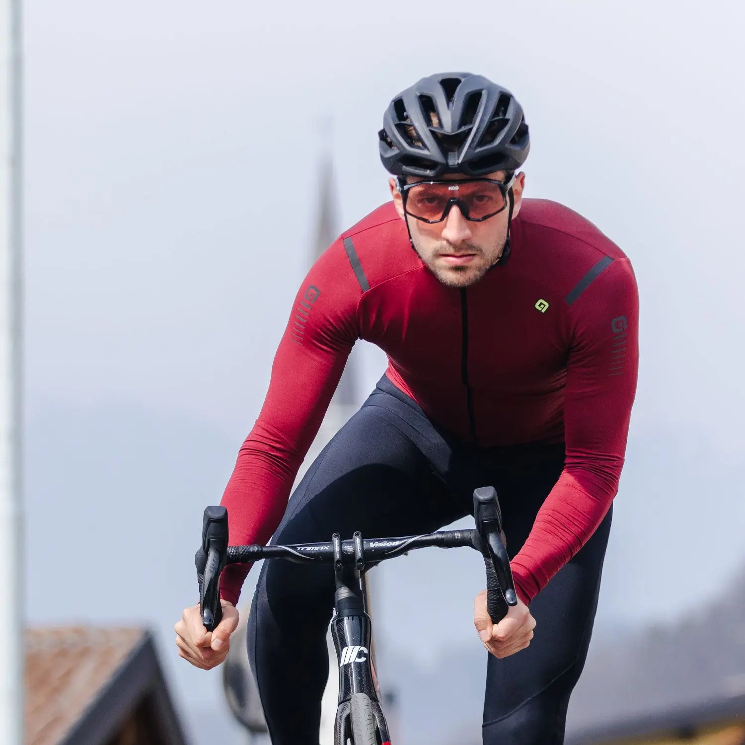 Ale Clothing Warm Race R-EV1 Long Sleeves Jersey Red - FREE UK Shipping, FREE 365 Day Returns | Moto Central