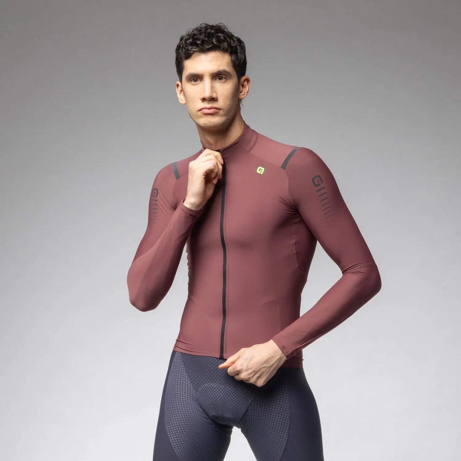 Ale Clothing Warm Race R-EV1 Long Sleeves Jersey Burgundy - FREE UK Shipping, FREE 365 Day Returns | Moto Central