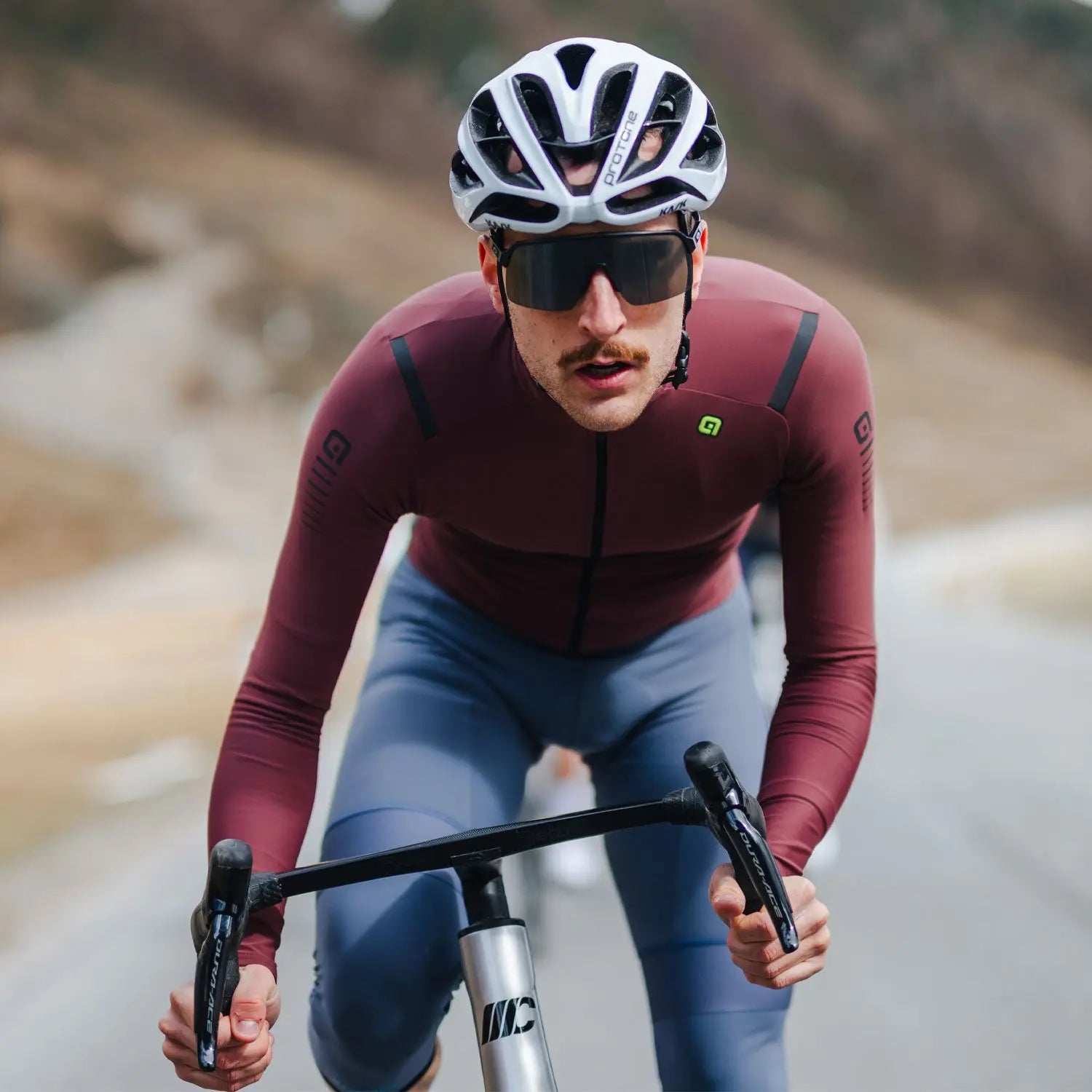 Ale Clothing Warm Race R-EV1 Long Sleeves Jersey Burgundy - FREE UK Shipping, FREE 365 Day Returns | Moto Central