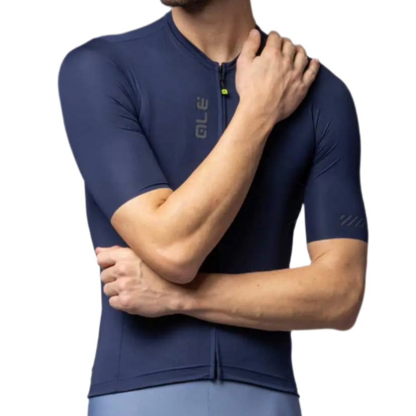 Ale Clothing Colour Block SS25 Pragma Short Sleeves Jersey Navy - FREE UK Shipping, FREE 365 Day Returns | Moto Central
