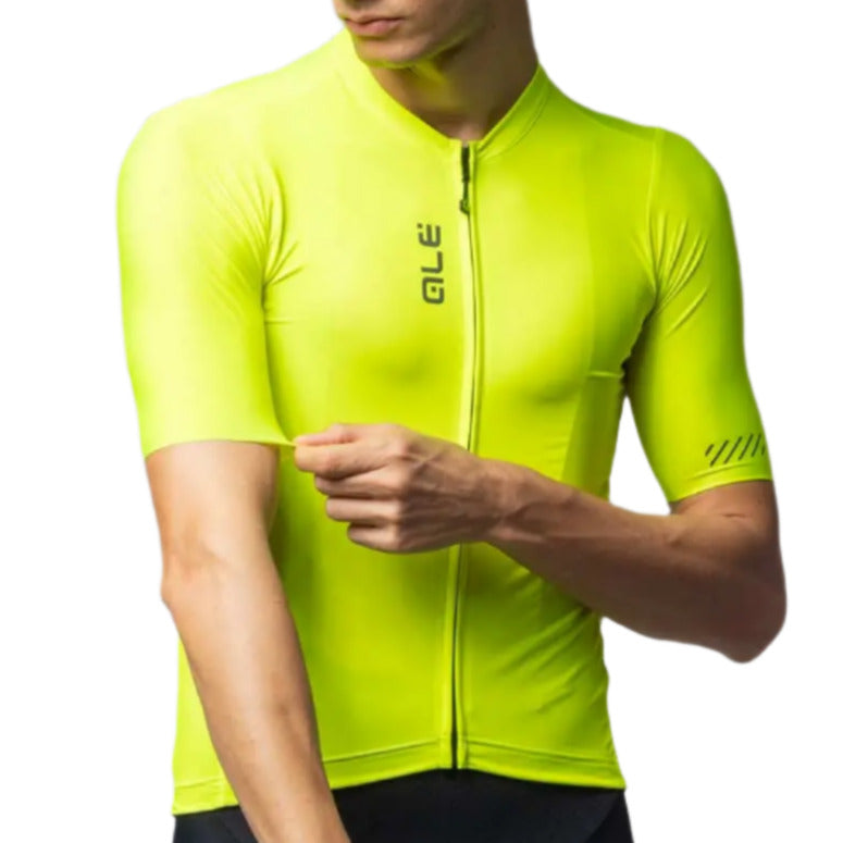 Ale Clothing Colour Block SS25 Pragma Short Sleeves Jersey Yellow - FREE UK Shipping, FREE 365 Day Returns | Moto Central