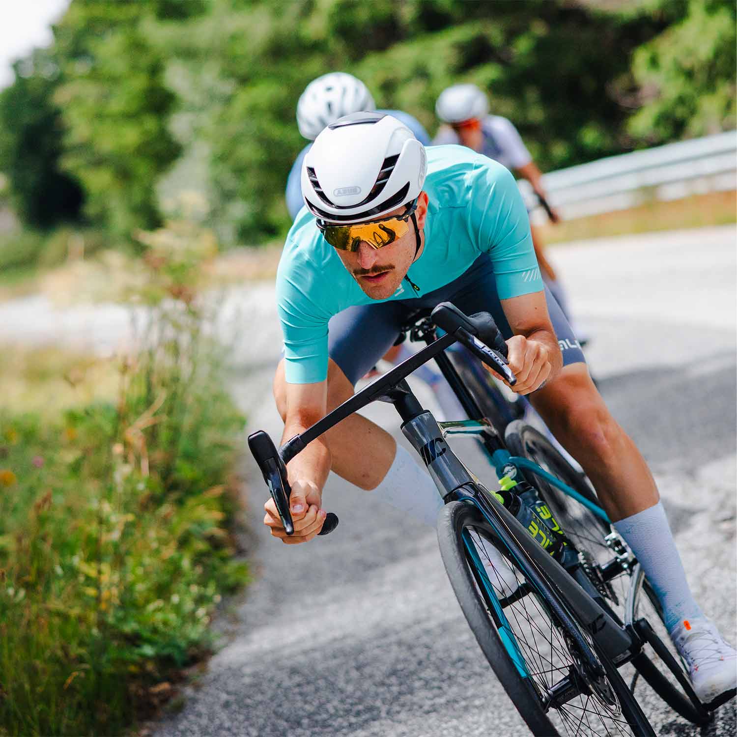 Ale Clothing Colour Block Pragma Short Sleeves Jersey SS26 Cyan - FREE UK Shipping, FREE 365 Day Returns | Moto Central