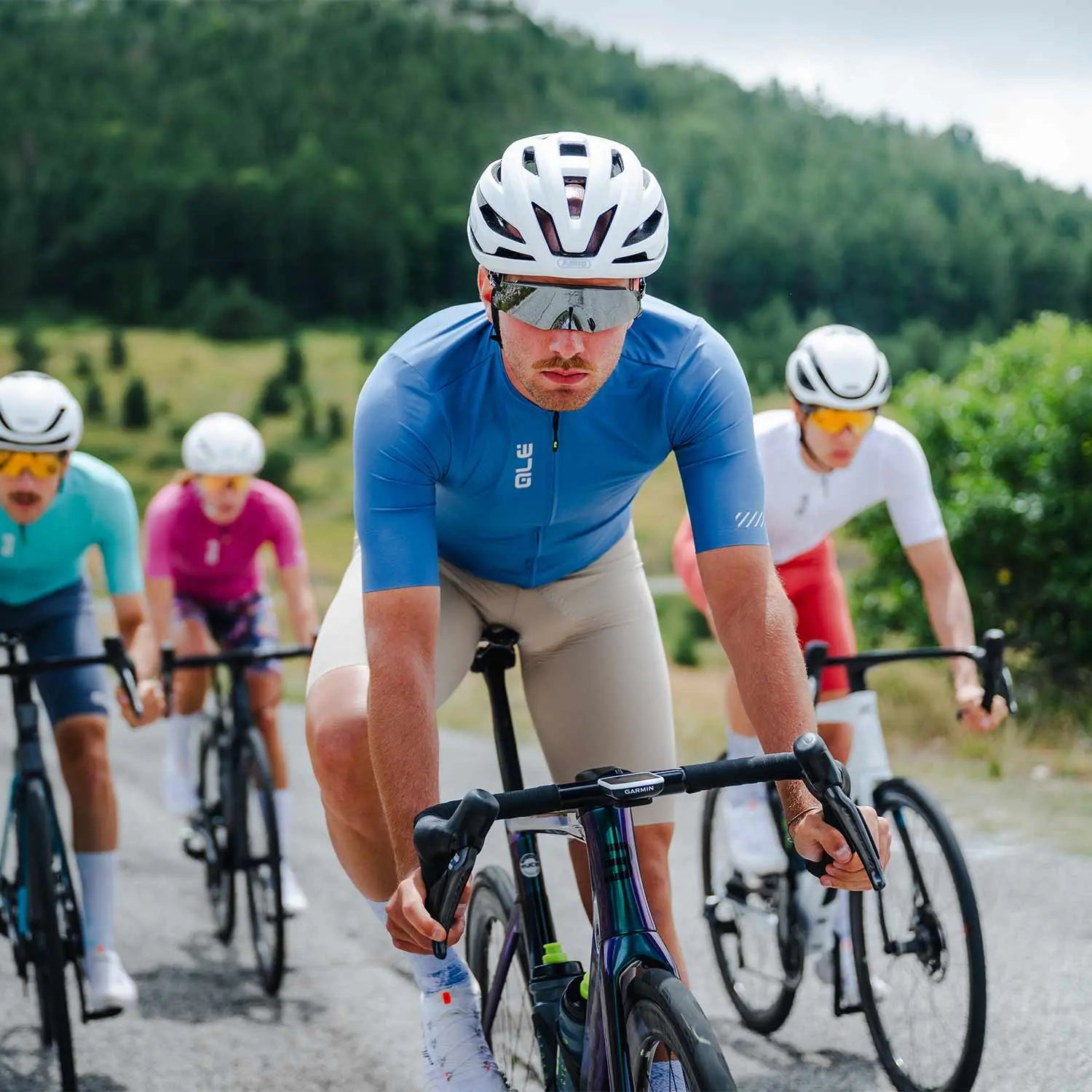 Ale Clothing Colour Block Pragma Short Sleeves Jersey SS26 Blue - FREE UK Shipping, FREE 365 Day Returns | Moto Central