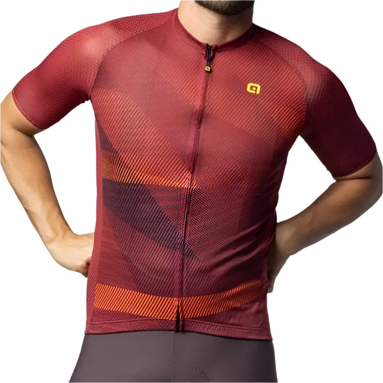 Ale Clothing Connect Pragma Short Sleeves Jersey Burgundy - FREE UK Shipping, FREE 365 Day Returns | Moto Central