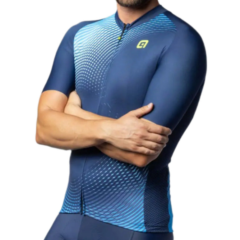 Ale Clothing Optical Pragma Short Sleeves Jersey Blue - FREE UK Shipping, FREE 365 Day Returns | Moto Central