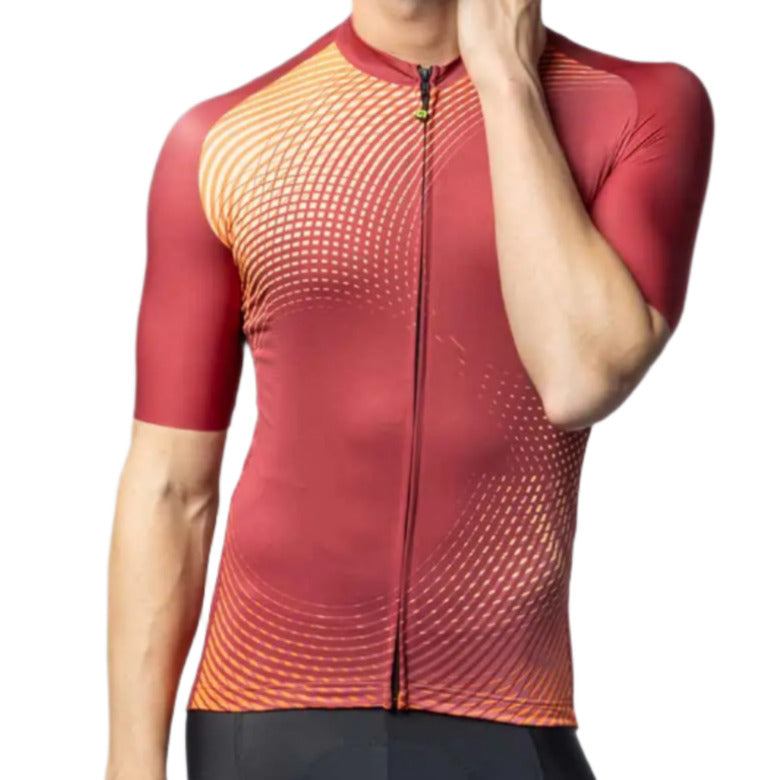 Ale Clothing Optical Pragma Short Sleeves Jersey Burgundy - FREE UK Shipping, FREE 365 Day Returns | Moto Central