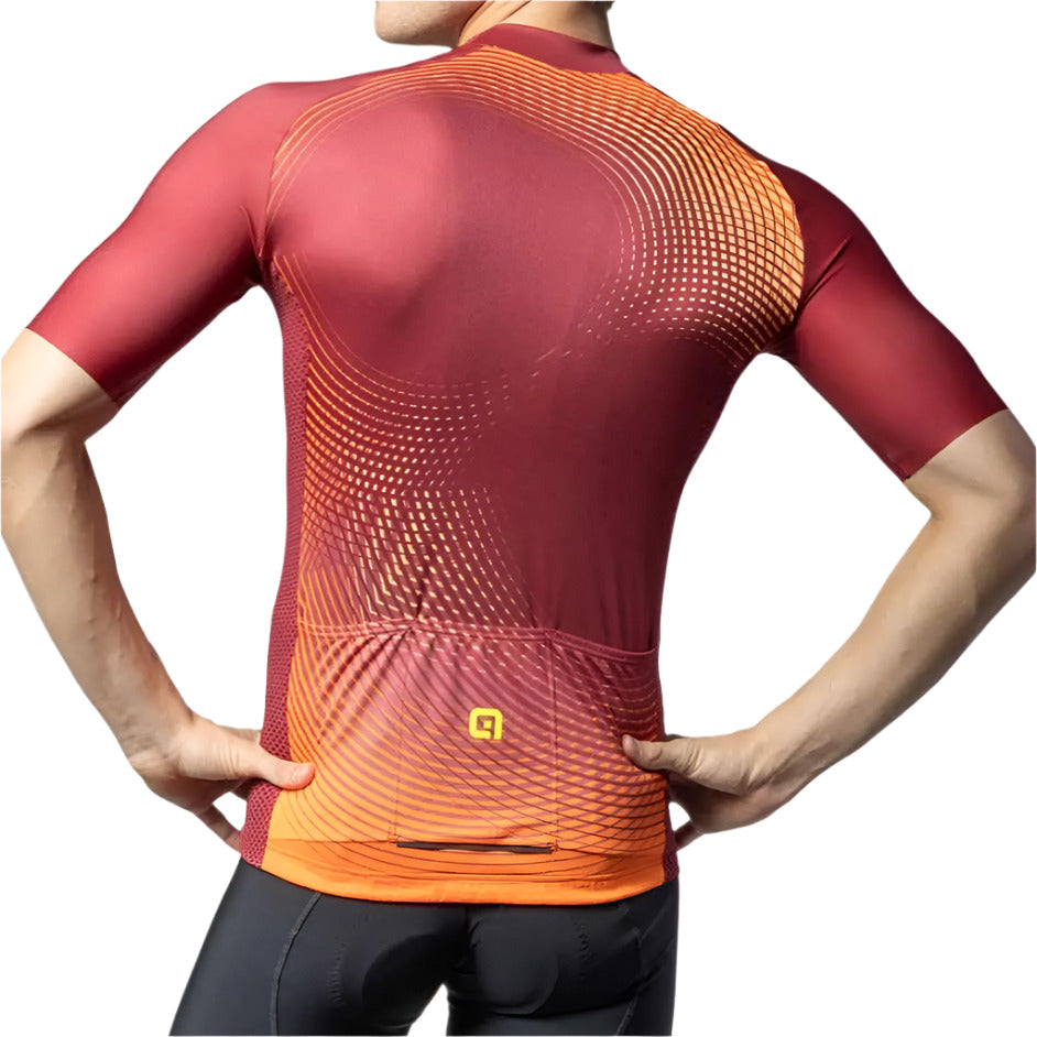 Ale Clothing Optical Pragma Short Sleeves Jersey Burgundy - FREE UK Shipping, FREE 365 Day Returns | Moto Central