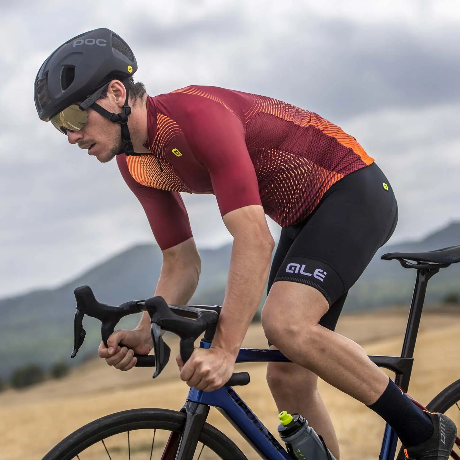 Ale Clothing Optical Pragma Short Sleeves Jersey Burgundy - FREE UK Shipping, FREE 365 Day Returns | Moto Central