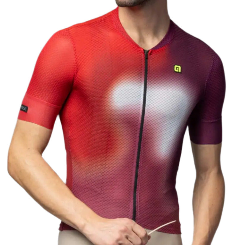 Ale Clothing Flash PR-E Short Sleeves Jersey Burgundy - FREE UK Shipping, FREE 365 Day Returns | Moto Central