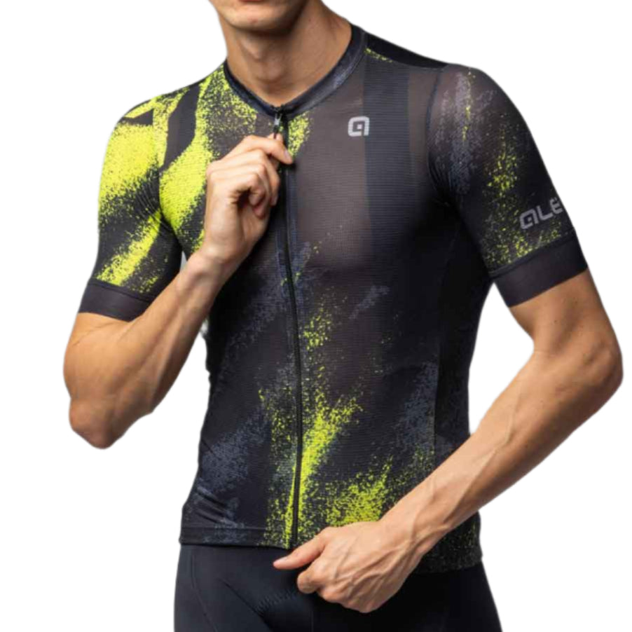Ale Clothing Trace Pragma Short Sleeves Jersey Black Green - FREE UK Shipping, FREE 365 Day Returns | Moto Central