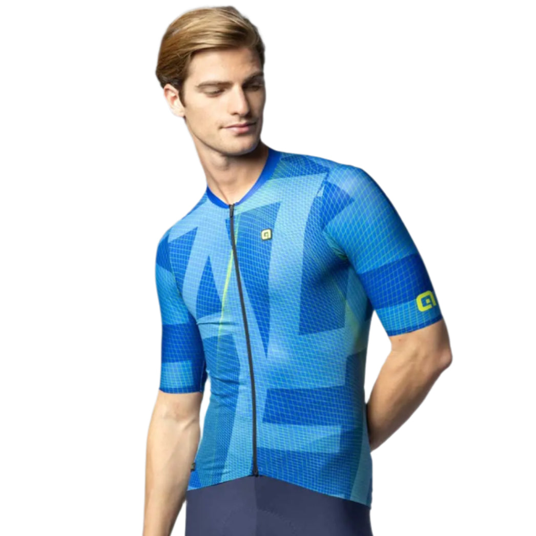 Ale Clothing Synergy PR-E Short Sleeves Jersey Blue - FREE UK Shipping, FREE 365 Day Returns | Moto Central