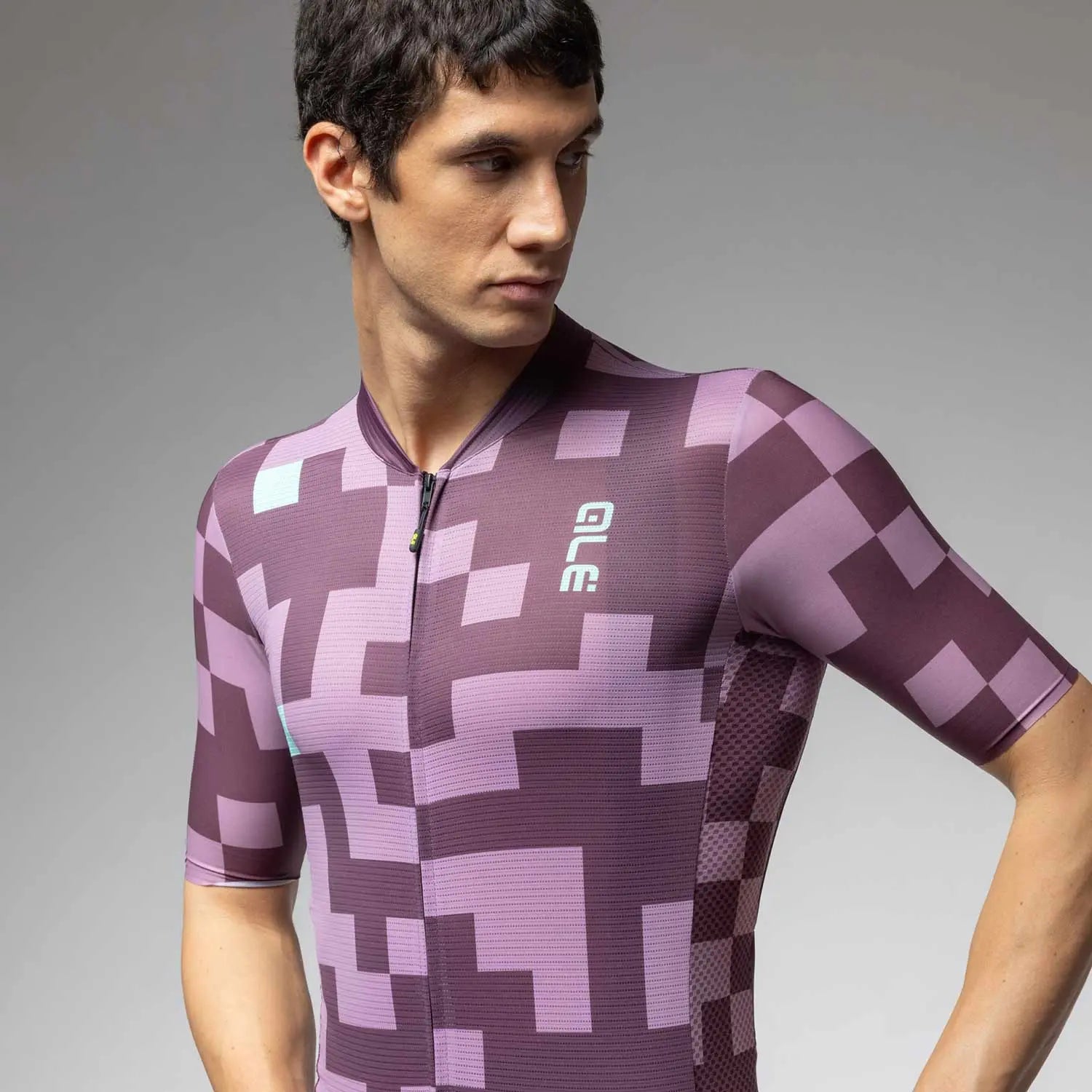 Ale Clothing Pixel Pragma Short Sleeves Jersey Purple - FREE UK Shipping, FREE 365 Day Returns | Moto Central