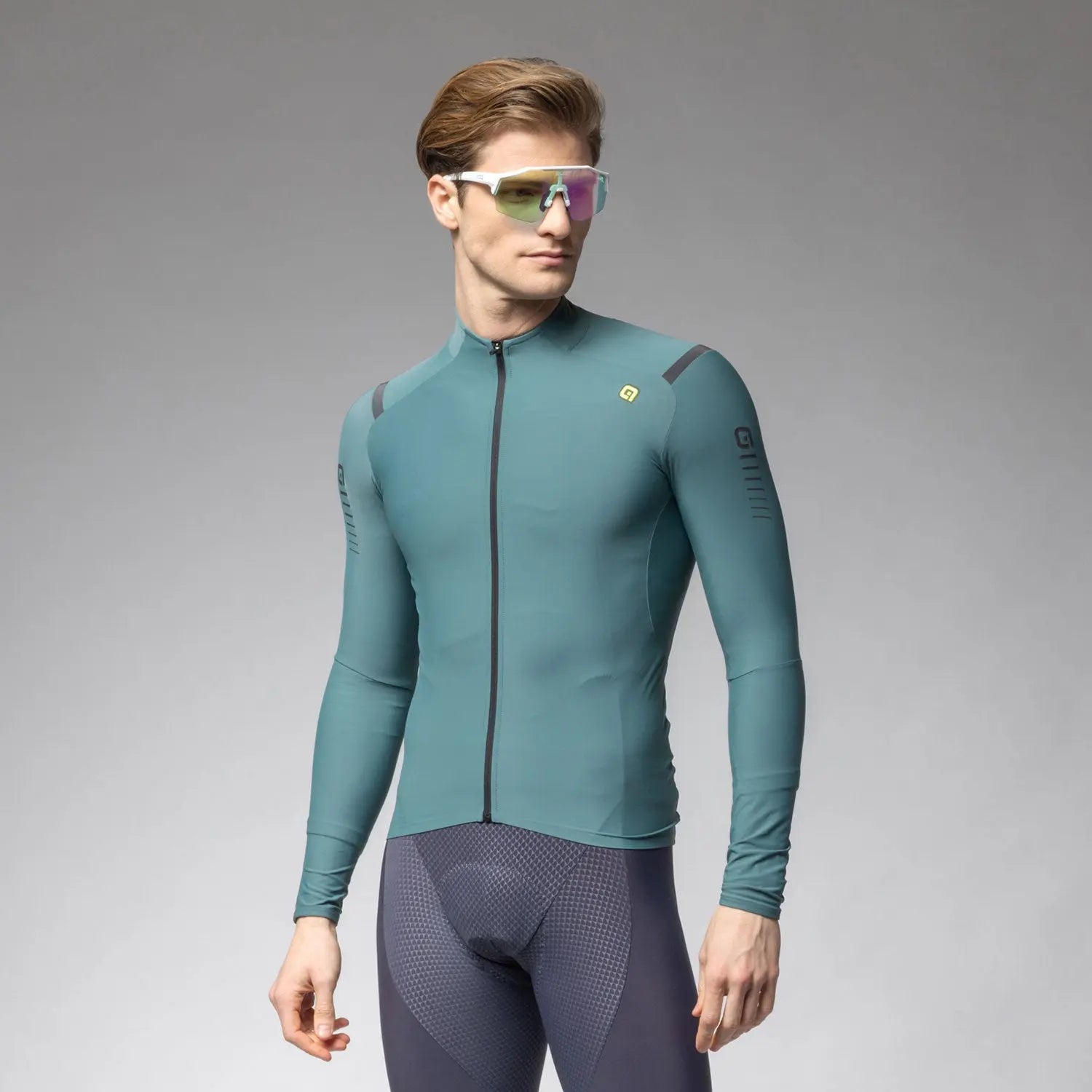Ale Clothing Warm Race R-EV1 Long Sleeves Jersey Green - FREE UK Shipping, FREE 365 Day Returns | Moto Central