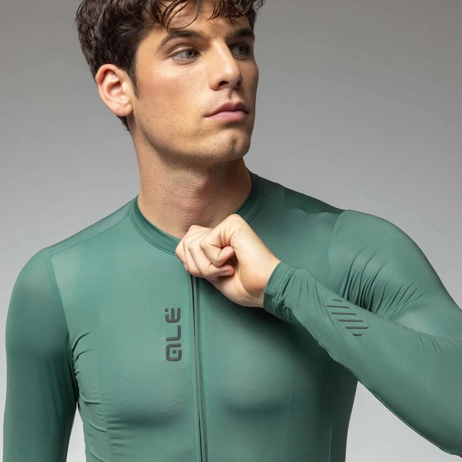Ale Clothing Colour Block Pragma Long Sleeves Jersey Green - FREE UK Shipping, FREE 365 Day Returns | Moto Central